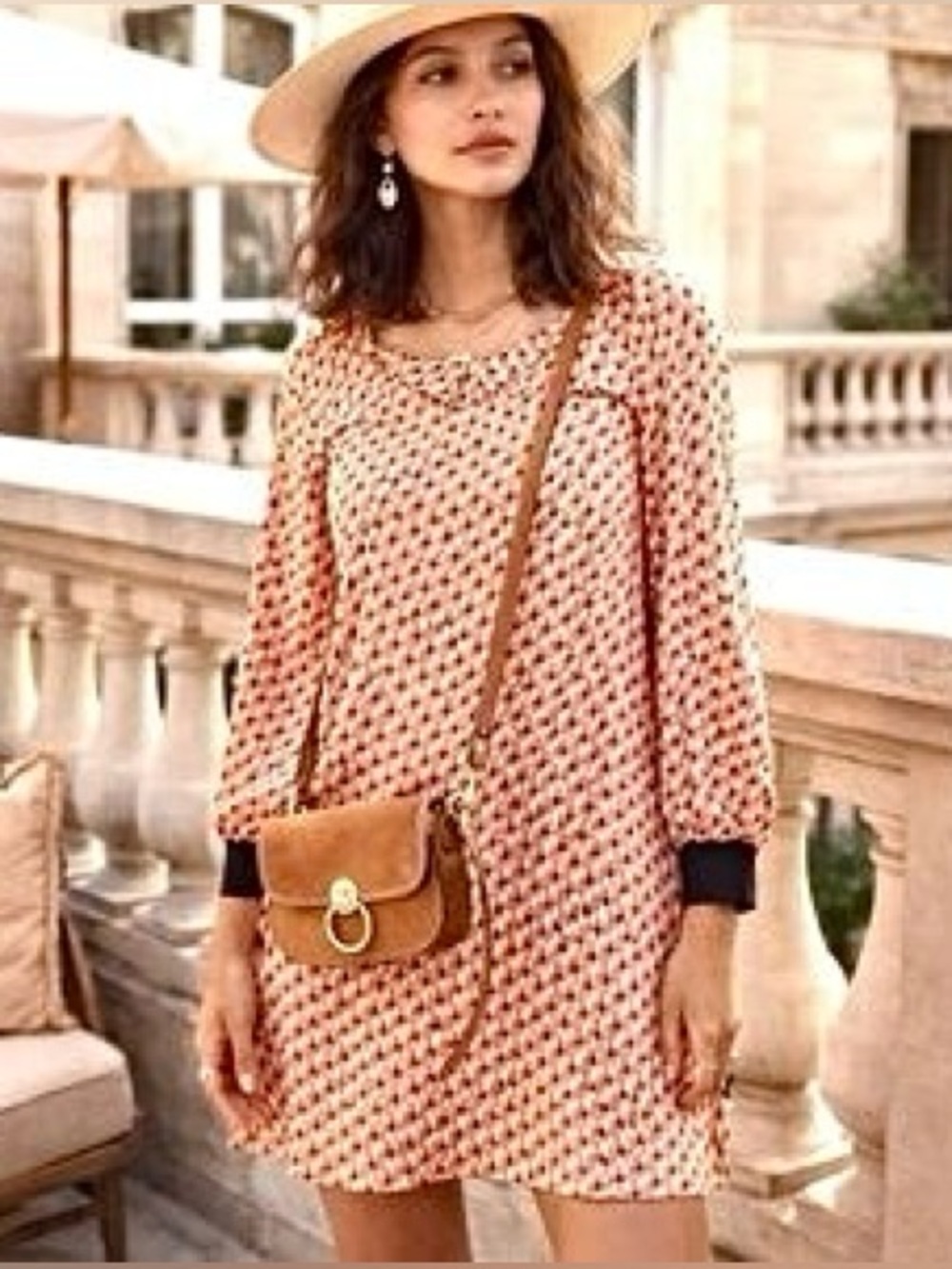 See By Chloe Silk Orange Print Shift Dress Sz 4